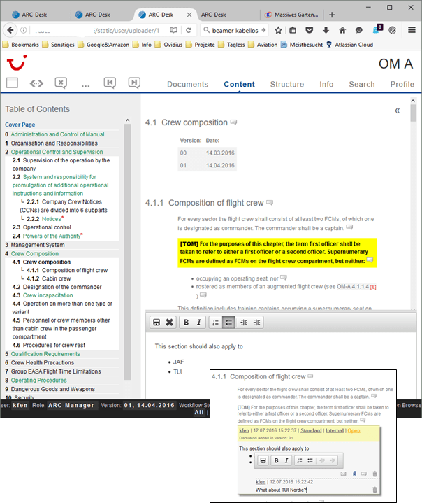 ARC-Desk von Ovidius: Editor zum Verfassen von Anmerkungen mit umfassenden Formatierungsfunktionen