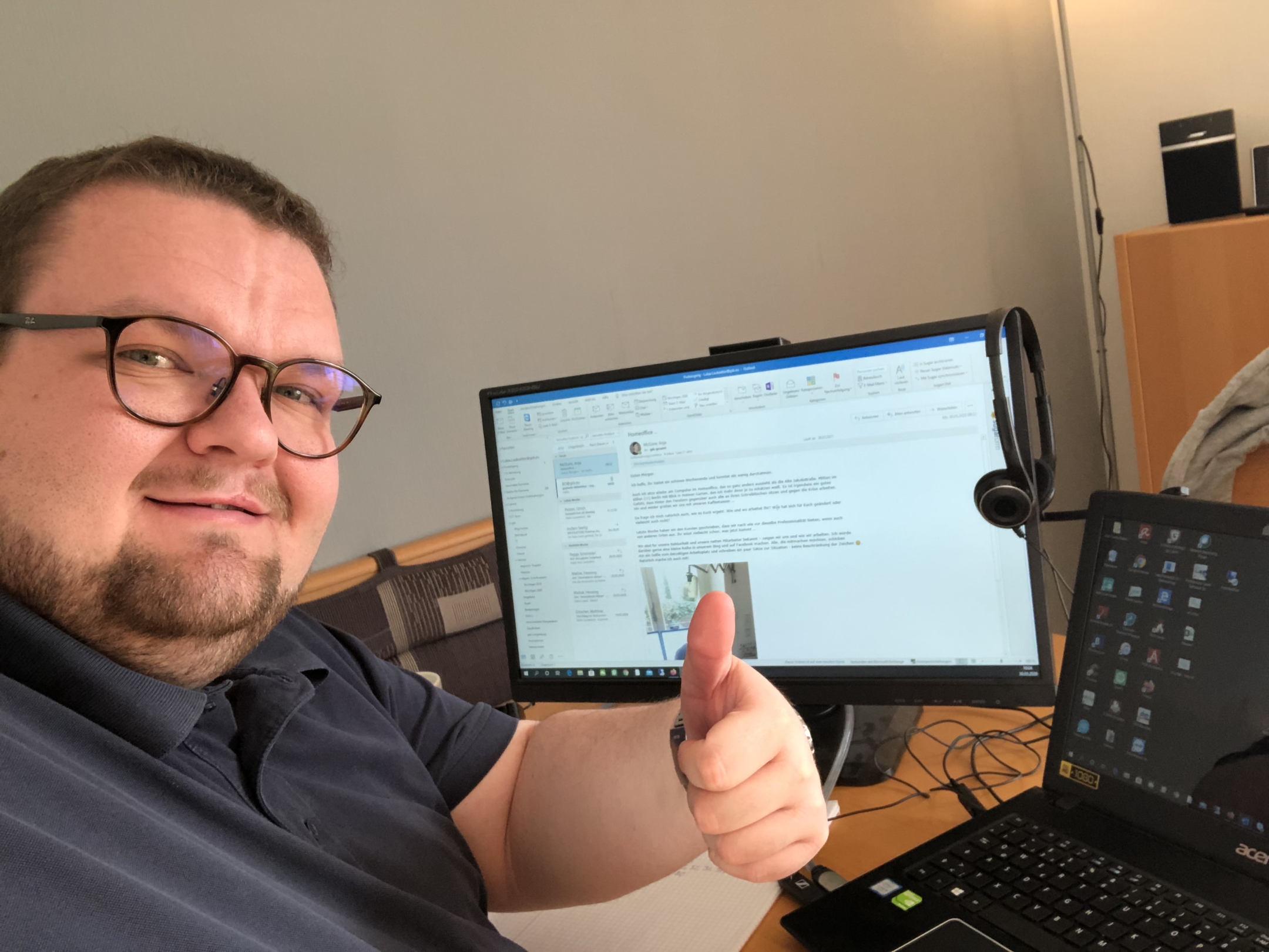 Lukas Laukötter, Kundenberater gds-Vertrieb, schreibt aus dem Homeoffice