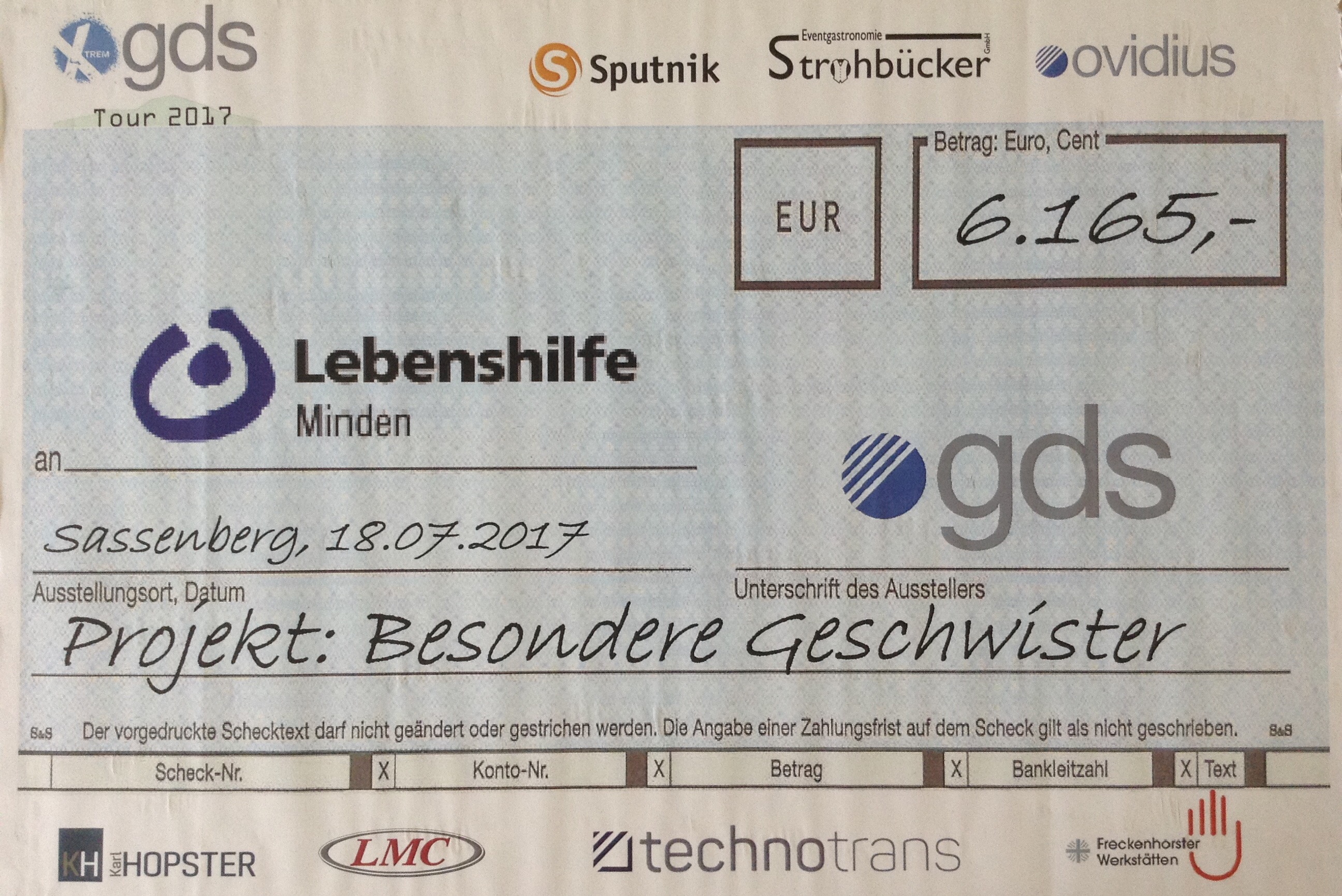 gds Extrem-Tour: Ziel mehr als erreicht! Über die Hälfte der benötigten Spenden kamen zusammen