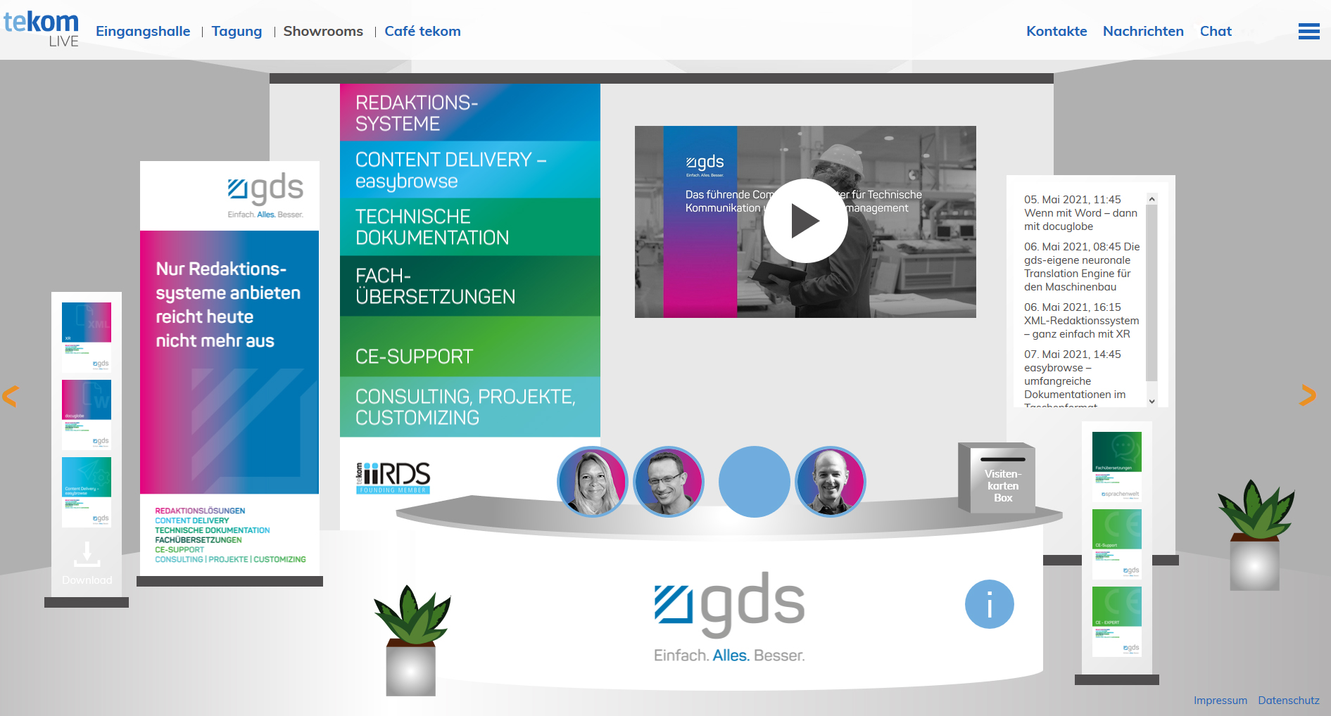 Der virtuelle gds-Stand auf der tekom Frühjahrstagung 2021