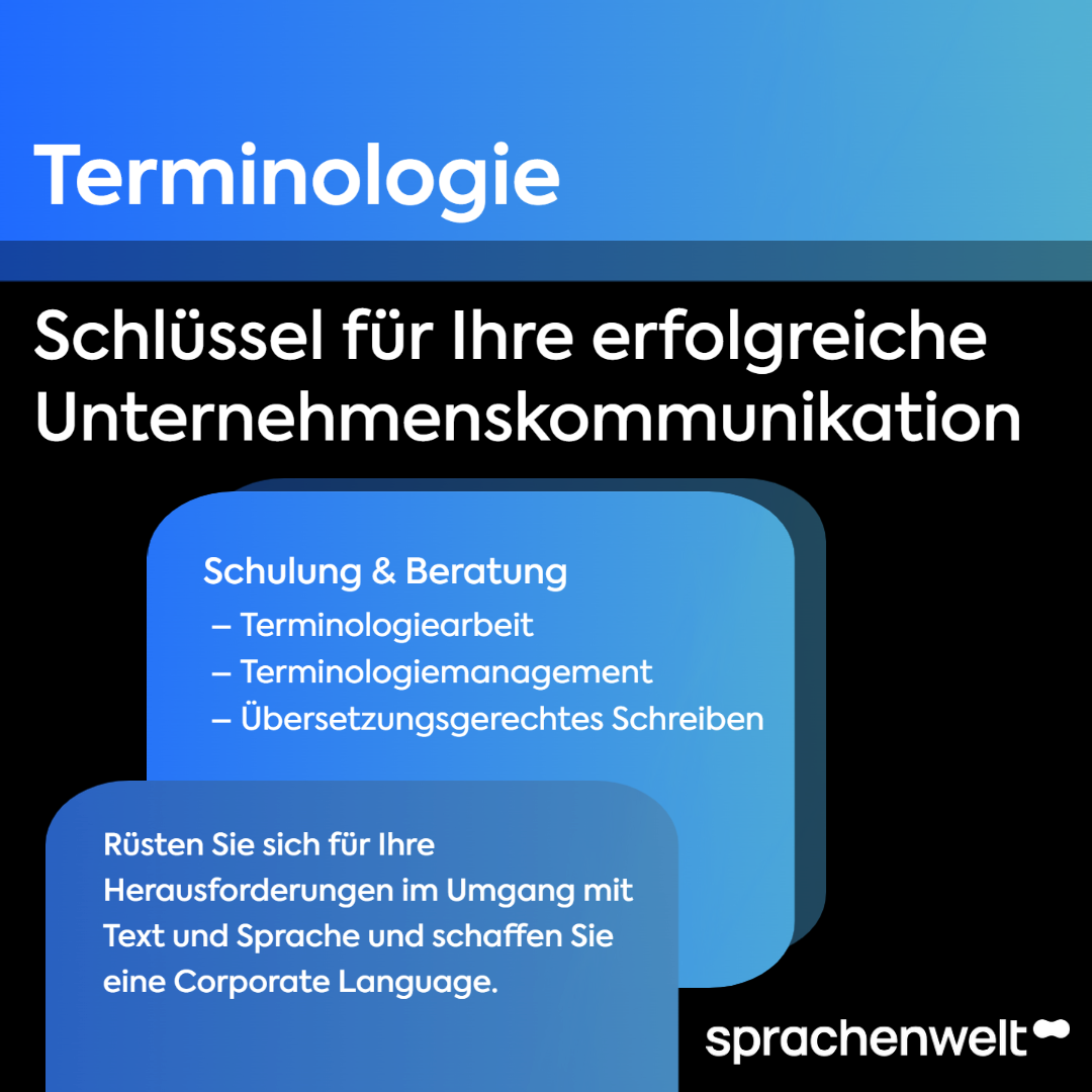 Terminologieleistungen der gds Sprachenwelt