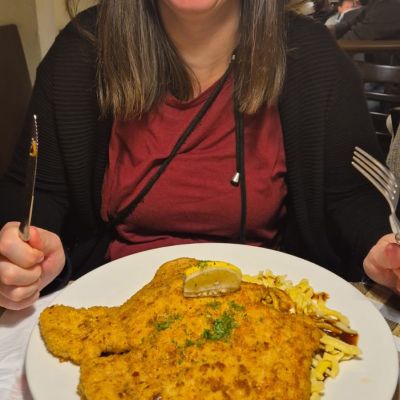 Das Schnitzel hat sich Kathleen Pohlmann redlich verdient