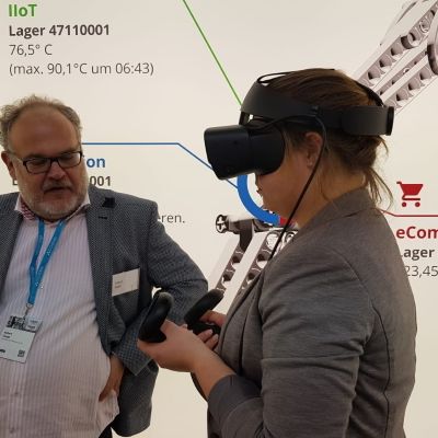 gds goes VR: Am Stand unseres Partners door2solution konnte man unser technotrans-Werkstück auch virtuell anschauen