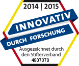 2014/2015 Ovidius GmbH was awarded the "Innovative through Research" seal of approval by the Stifterverband for research-based companies
